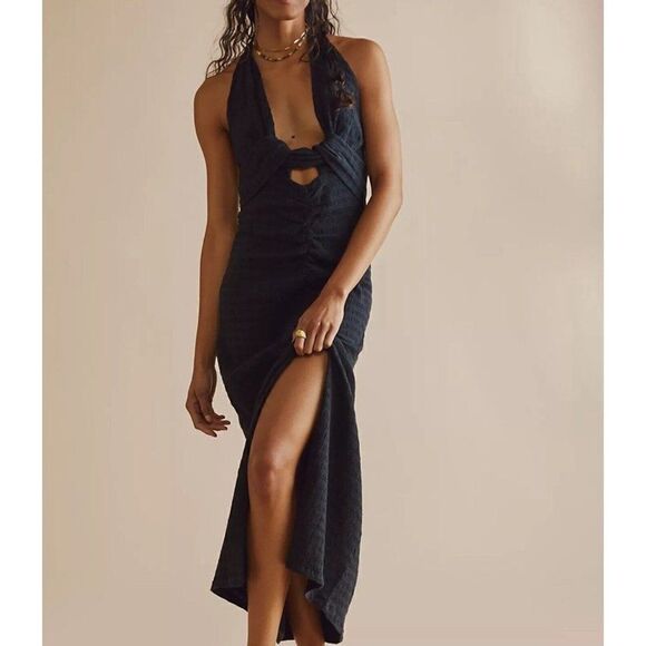 NWT FREE PEOPLE ENDLESS SUMMER NYA MAXI DRESS IN BLACK - Picture 2 of 5